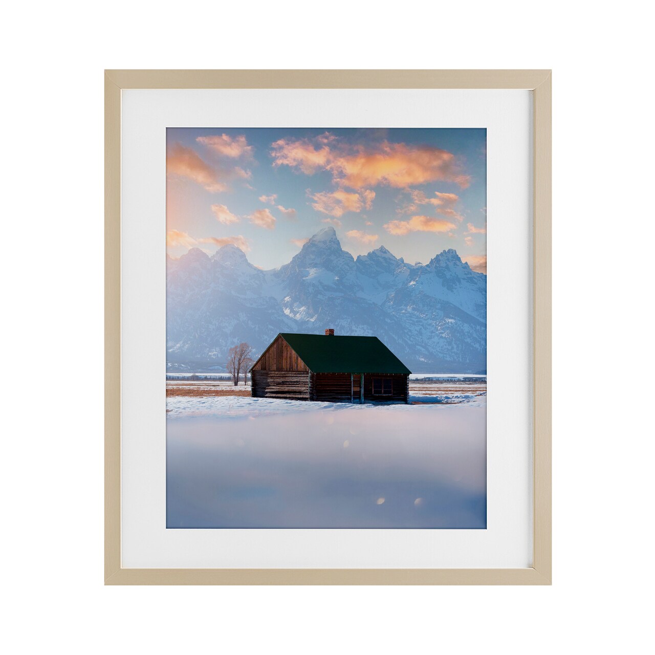 Stupell Industries Cabin In The Snowy Tetons Framed Print Under Glass, design by Jared Kreiss